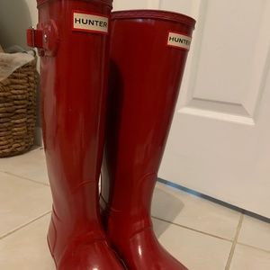 Red Tall Hunter Boots